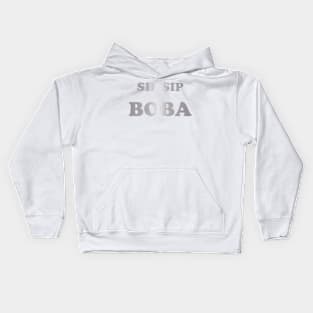 Sip Sip Boba in Silver Kids Hoodie